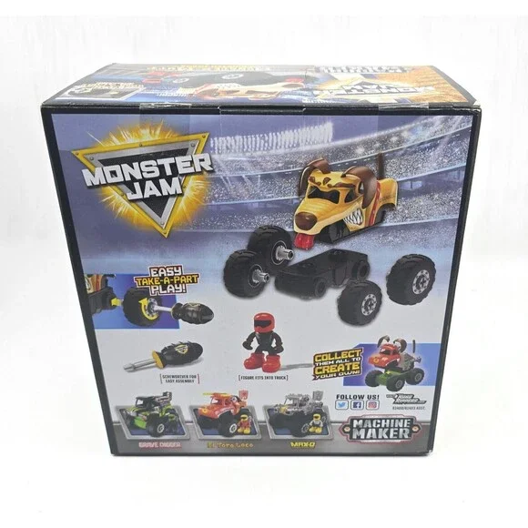Monster Jam Machine Maker Monster Mutt Monster Truck Building Toy Set for Kids - Picture 2 of 6
